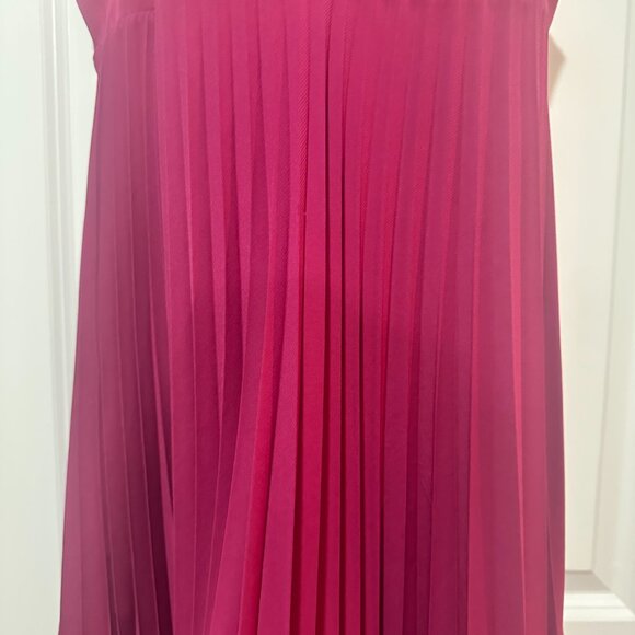 H&M Raspberry Spaghetti Strap Pleated Dress, Size 10 - Picture 7 of 16